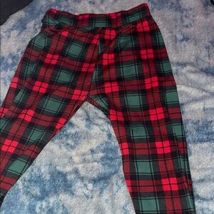Shosho Kids Plaid Joggers - Red and Green